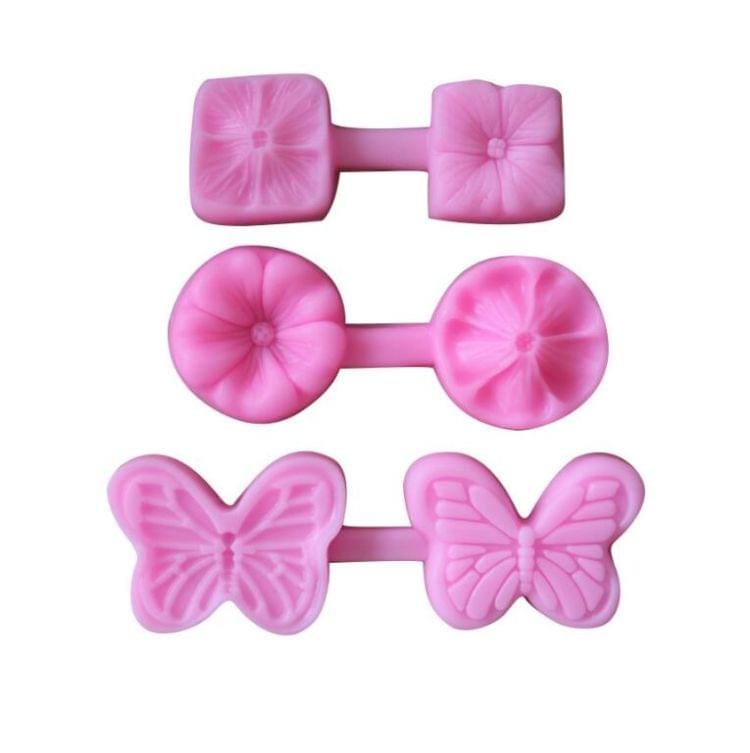 2 PCS Flower Texture Silicone Mould Petal Grain Road Four-Leaf Clover Two-Piece Pressed Ultra-Light Clay Soft Clay Tool(3 Sets)
