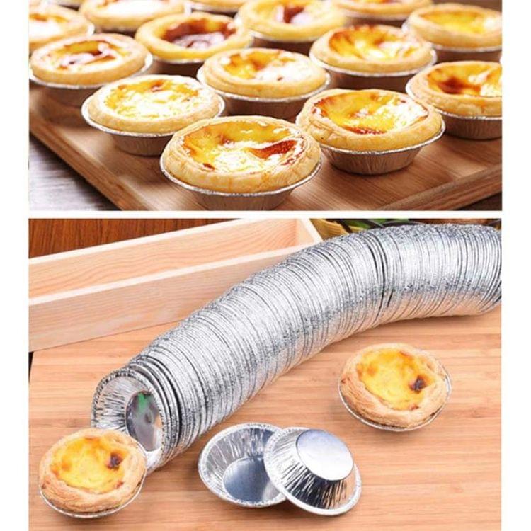 250PCS  Aluminum Foil Egg Tart Cup Cake Holder, Size: 7.5 x 4 x 2cm