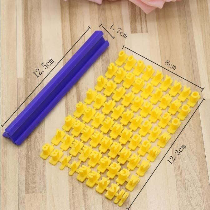 2 PCS English Alphanumeric Symbol Seal Cookie Mold Movable Type Cake Mold Set