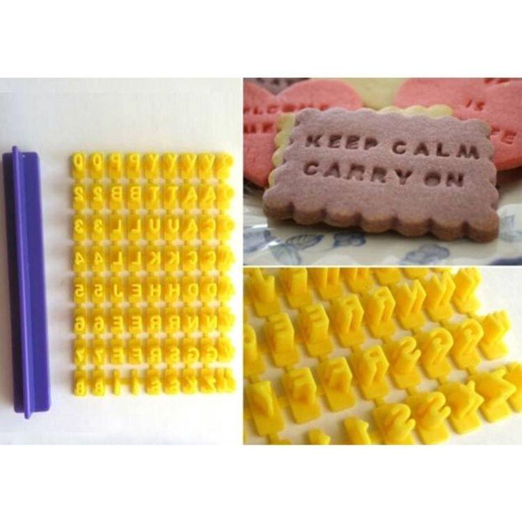 2 PCS English Alphanumeric Symbol Seal Cookie Mold Movable Type Cake Mold Set