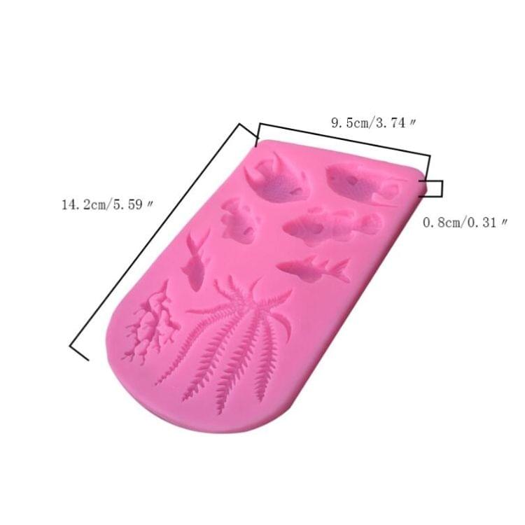 2 PCS Fondant Chocolate Dry Pes Fish Model Marine Animal Silicone Mould(Pink 50-1138)
