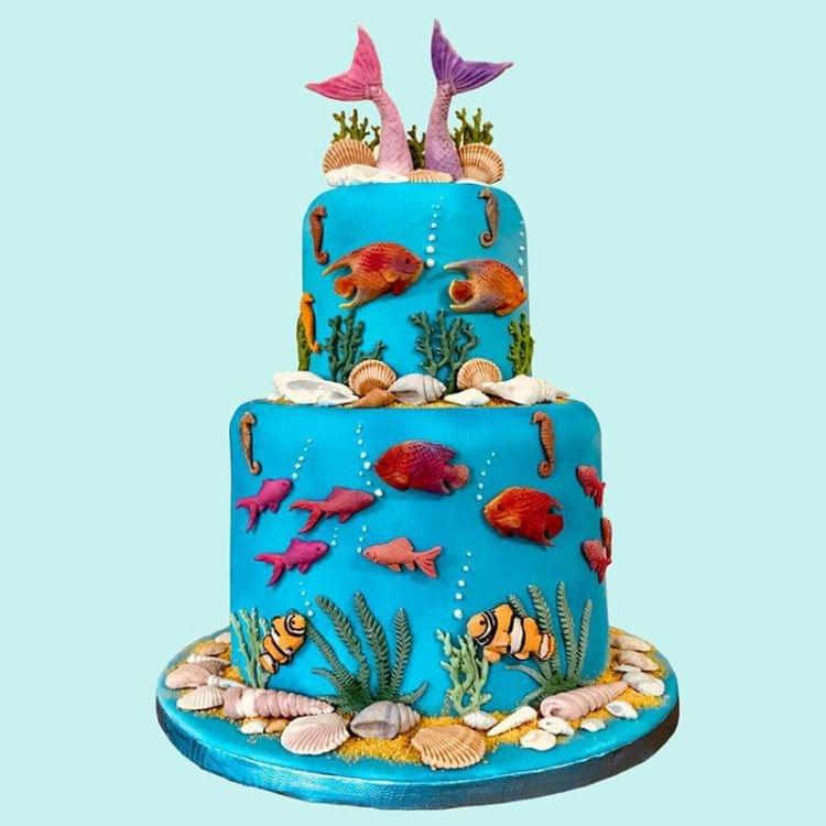 2 PCS Fondant Chocolate Dry Pes Fish Model Marine Animal Silicone Mould(Pink 50-1138)