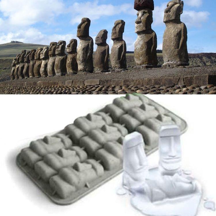 5 PCS Multi-purpose Easter Statue Style TPR Dessert Ice Lattice Mold Tray，Size：20.5*10.6*2.4cm