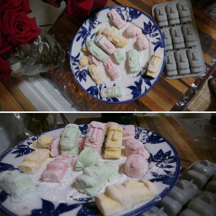 5 PCS Multi-purpose Easter Statue Style TPR Dessert Ice Lattice Mold Tray，Size：20.5*10.6*2.4cm