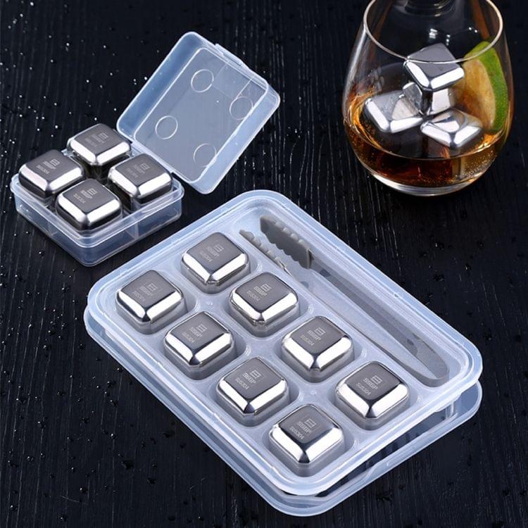 4 PCS Stainless Steel Chilling Reusable Ice Cubes for Whiskey, Vodka, Liqueurs
