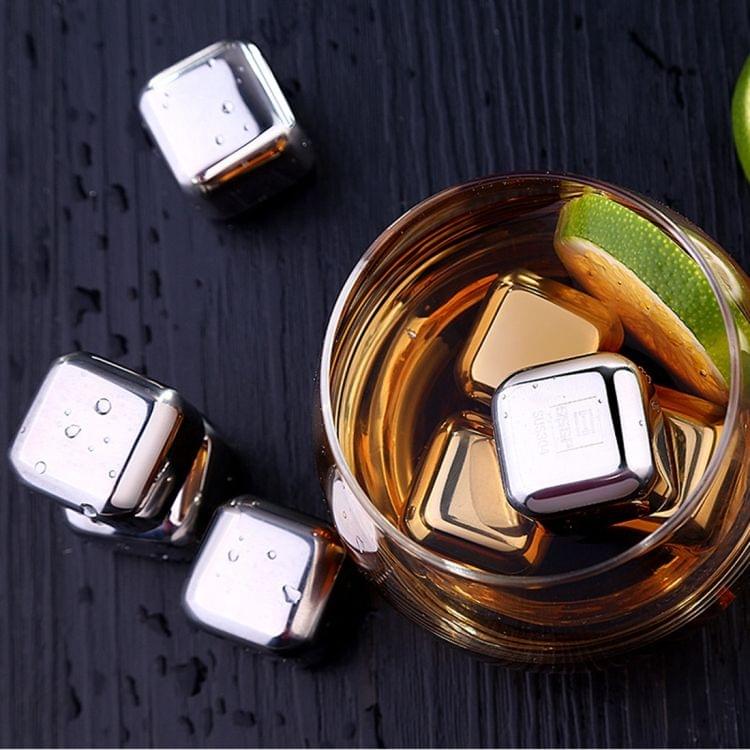4 PCS Stainless Steel Chilling Reusable Ice Cubes for Whiskey, Vodka, Liqueurs