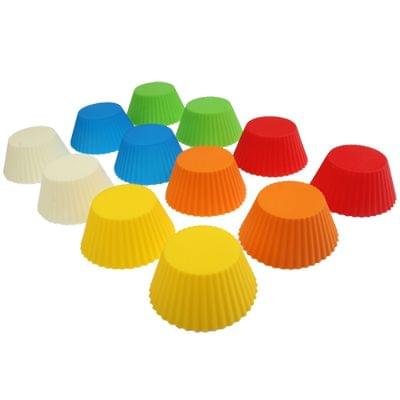 12 pcs Soft Silicone Round Cake Cup Muffin Cases Chocolate Cupcake Liner Baking Cup