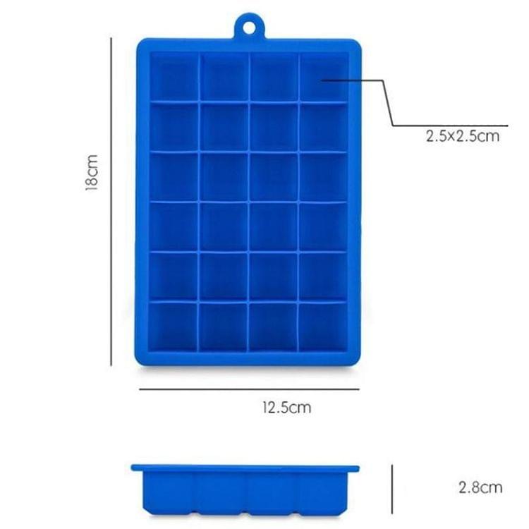 24 Grids Silicone Ice Cube Tray Molds Square Shape Ice Cube Maker Fruit Popsicle Ice Cream Mold(Light purple)
