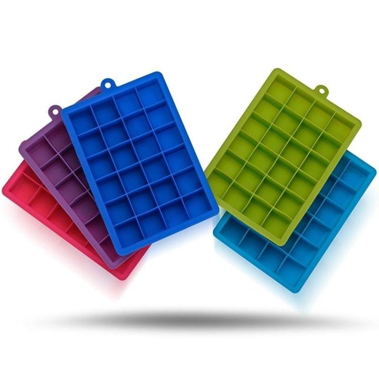24 Grids Silicone Ice Cube Tray Molds Square Shape Ice Cube Maker Fruit Popsicle Ice Cream Mold(Light purple)