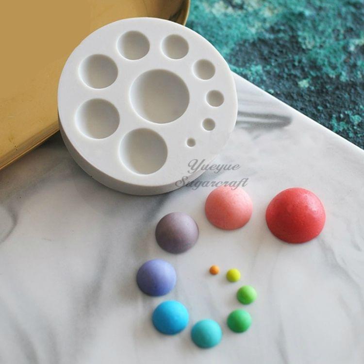 Round Silicone Fondant Cake Mold DIY Baking Decoration Chocolate Tool(Pink)