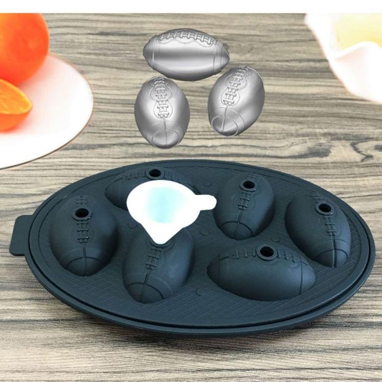 Rugby Shape 3D Ice Cube Mold Maker Bar Party Silicone Trays Chocolate Mold Kitchen Tool (Yellow)