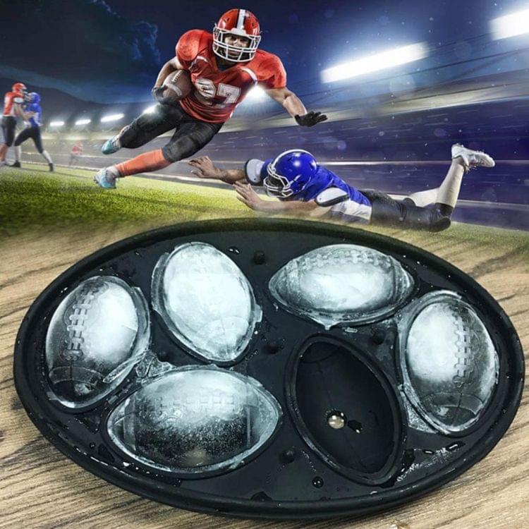 Rugby Shape 3D Ice Cube Mold Maker Bar Party Silicone Trays Chocolate Mold Kitchen Tool (Yellow)
