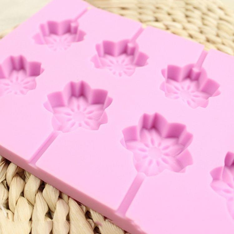 12-Capacity DIY Silicone Lollipop Chocolate Molds (Cherry Blossoms Shape)