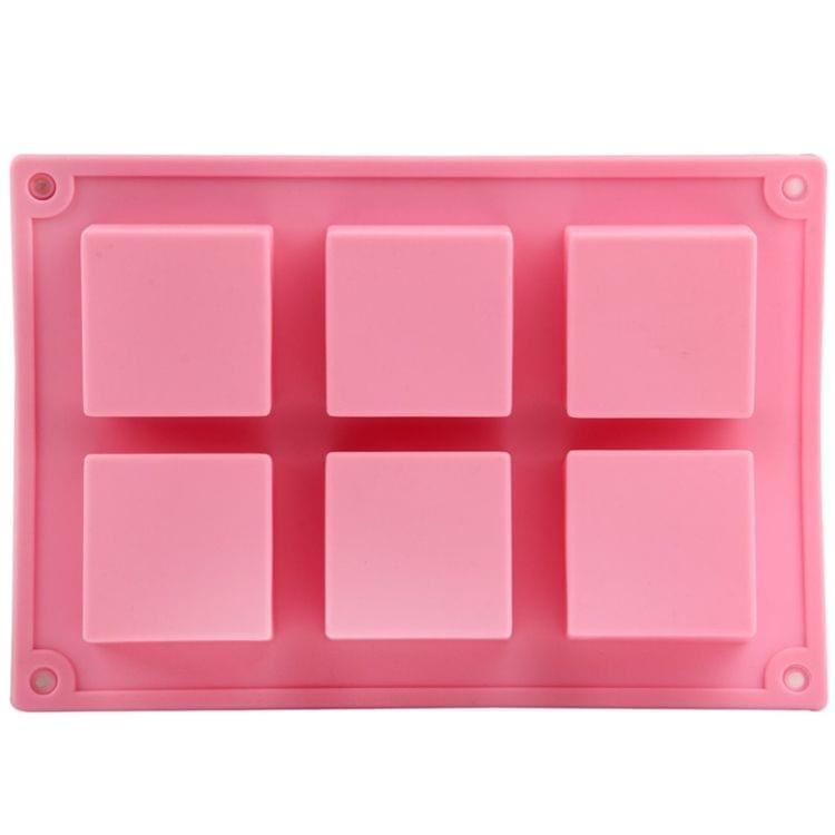 High Quality 6 Holes Square Shape Silicone Material Cake Mold