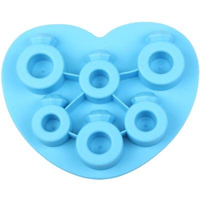 Creative Diamond Ring Shape 6-Grid Ice Cube Tray(Blue)