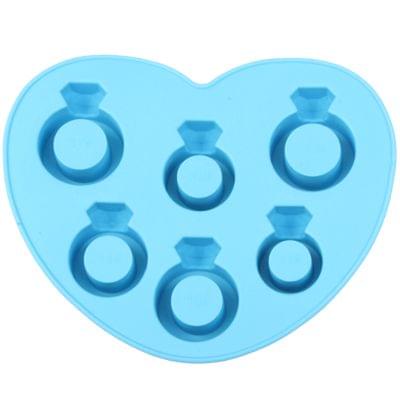 Creative Diamond Ring Shape 6-Grid Ice Cube Tray(Blue)