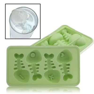Silicone Fish Bone Shaped Ice Cube Trays Mold (Random Color Delivery)