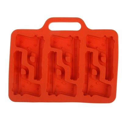 Silicon Handgun Shaped Ice Cube Tray (Random Delivery)(Red)