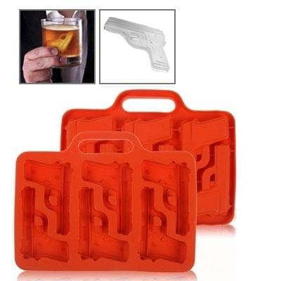 Silicon Handgun Shaped Ice Cube Tray (Random Delivery)(Red)