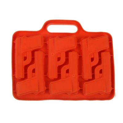 Silicon Handgun Shaped Ice Cube Tray (Random Delivery)(Red)