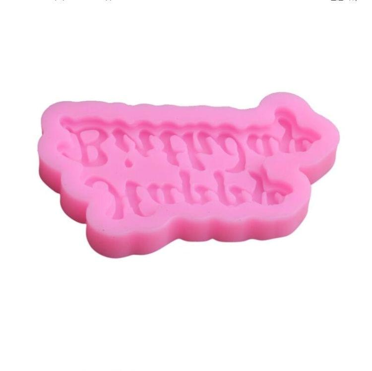 3 PCS Happy Birthday English Letters Fondant Silicone Mold Alphabet Cake Decoration Mold Clay Chocolate Mold(4#)
