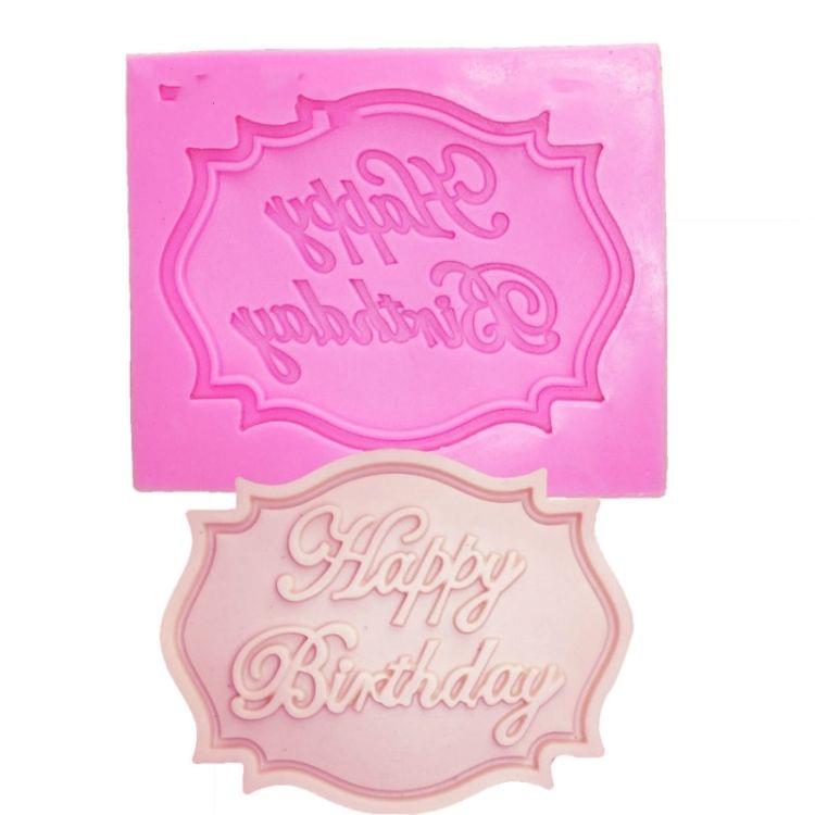 3 PCS Happy Birthday English Letters Fondant Silicone Mold Alphabet Cake Decoration Mold Clay Chocolate Mold(4#)