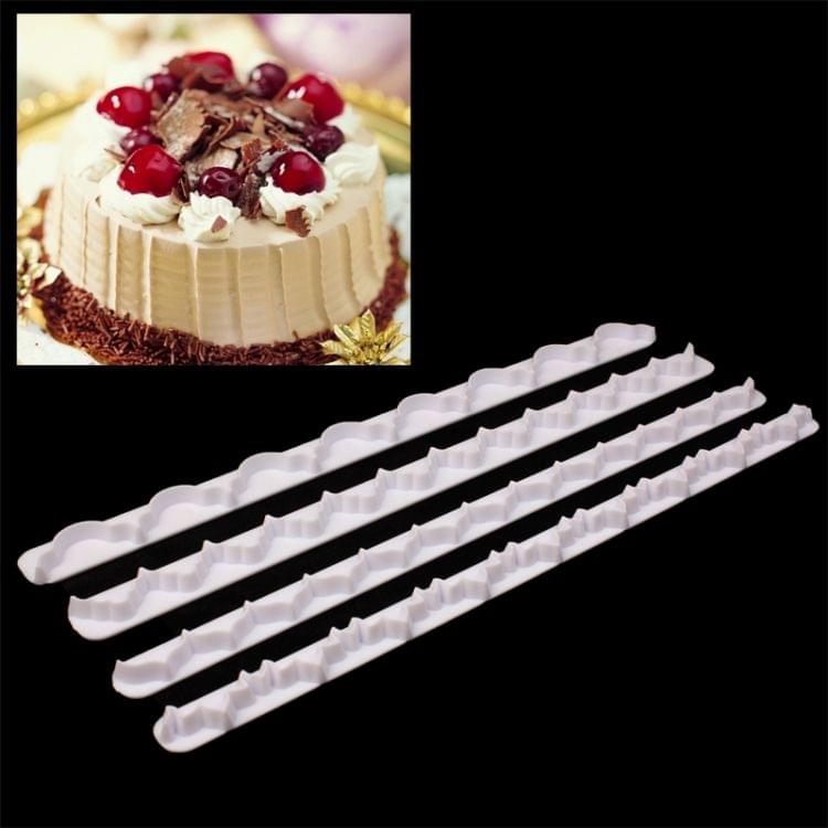 Straight Frill Sugar Craft Cutters (4pcs in one packaging, the price is for 4pcs)(White)