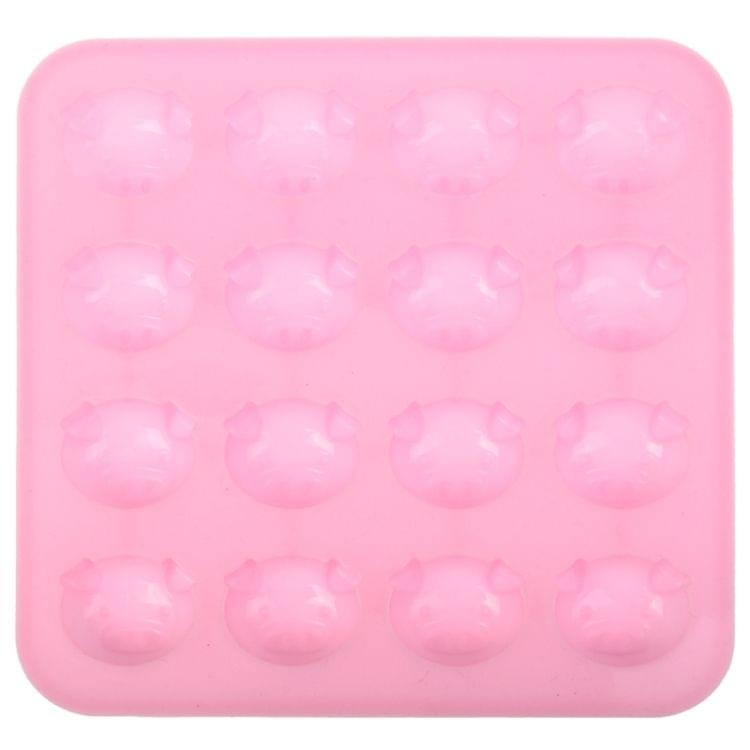 Creative Pig Head Shape 16-Grid Ice Cube Tray(Pink)