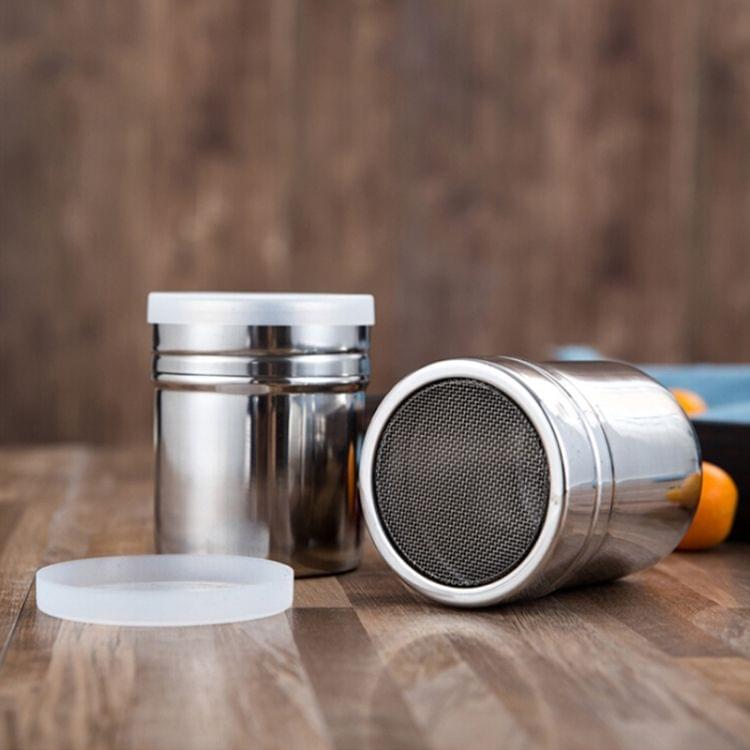 Stainless Steel 304 Dusting Powder Condiment Tank Fine Mesh Barrel Cocoa Powder Household Kitchen Tools
