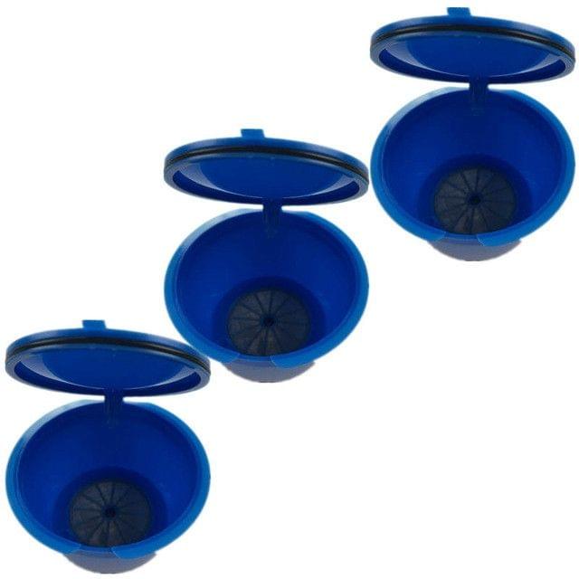 3 PCS Coffee Machine Universal Capsule Cup Over-treatment Cup Coffee Filter(Deep Blue)