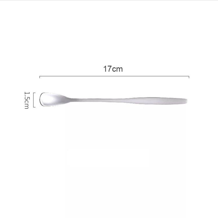 2 PCS Stainless Steel Coffee Spoon With Long Handle Kitchen Colorful Scoops Dessert Tea Spoon(Silver)