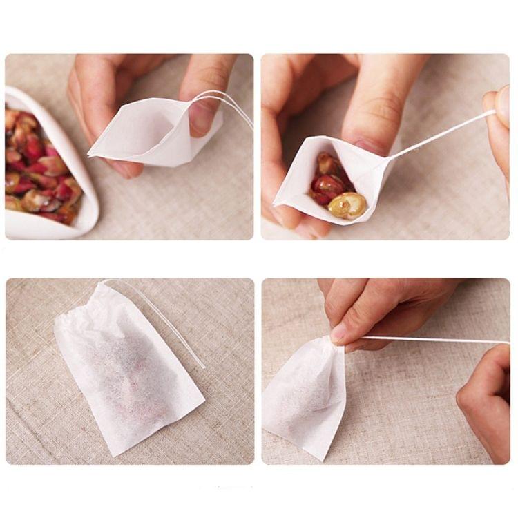 100 PCS Teabags Scented Tea Bags with Seal Filter Paper, Size: 5.5 x 7cm