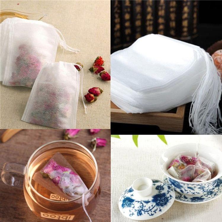 100 PCS Teabags Scented Tea Bags with Seal Filter Paper, Size: 5.5 x 7cm