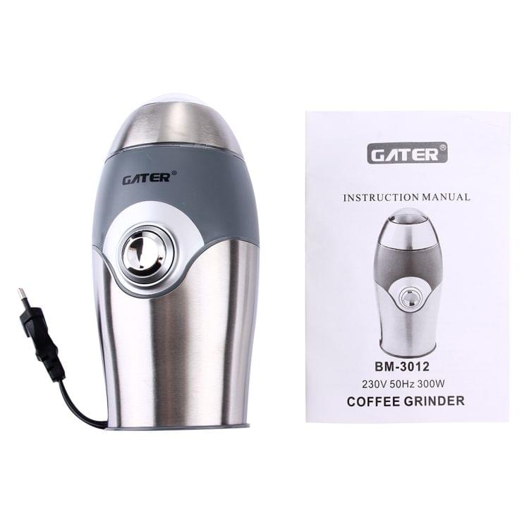 GATER 230V 300W Portable Electronic Coffee Grinder Bean (Silver + Grey)