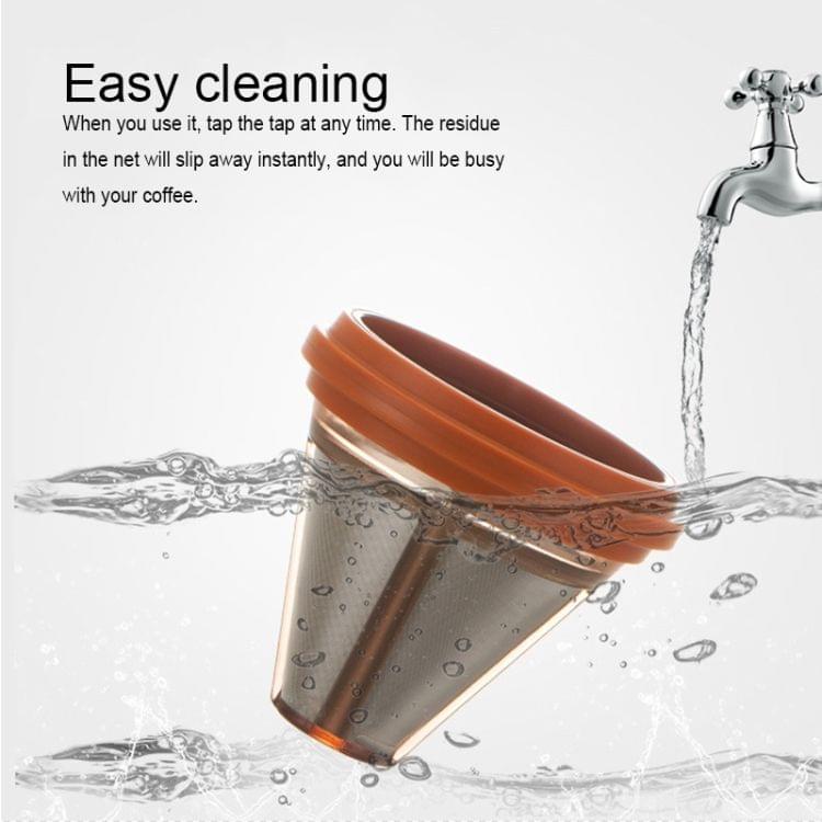 Stainless Steel Cone Shaped Pour Over Coffee Dripper with Double Layered Filter