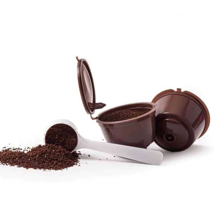 3 PCS Eco-friendly Reusable Coffee Capsule Set Food Grade Plastic PP Coffee Filter Baskets Soft Capsules(Brown)