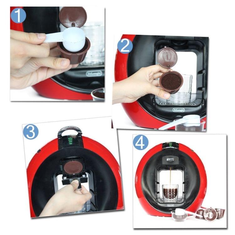 3 PCS Eco-friendly Reusable Coffee Capsule Set Food Grade Plastic PP Coffee Filter Baskets Soft Capsules(Brown)