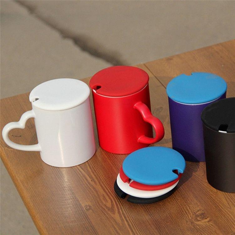 5 PCS Creative Cup Lids Food-grade Silicone Cup Cover Heat-resistant Safe Healthy Silicone Lid with Gap(Red)