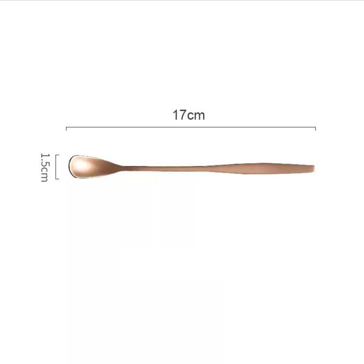 2 PCS Stainless Steel Coffee Spoon With Long Handle Kitchen Colorful Scoops Dessert Tea Spoon(Rose gold)