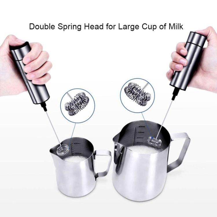 2 PCS Fashion Electric Mixer Milk Frother Handheld Double Spring Whisk Head Coffee Cream Blender