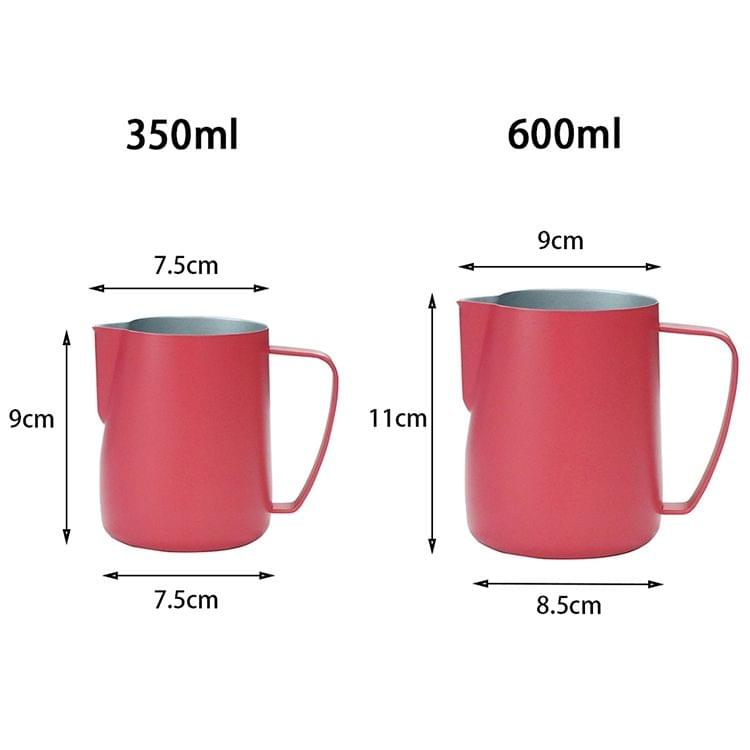 Milk Jug 0.3-0.6L Stainless Steel Frothing Pitcher Pull Flower Cup Coffee Milk Frother Latte Art Milk Foam Tool Coffeware, Capacity:350ml(black)