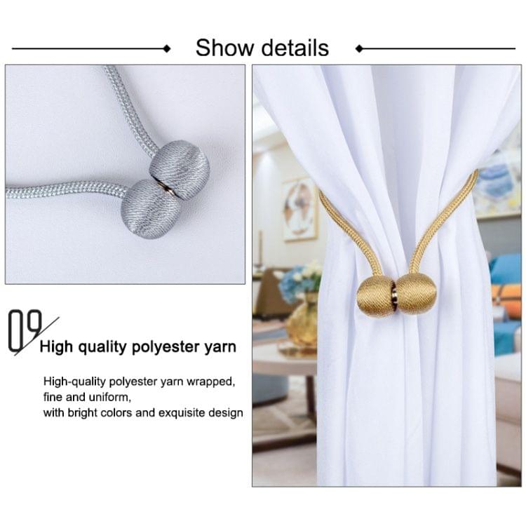 2 PCS Fashion Woven Punch-Free Beef Tendon Magnetic Buckle Curtain Strap(Green)