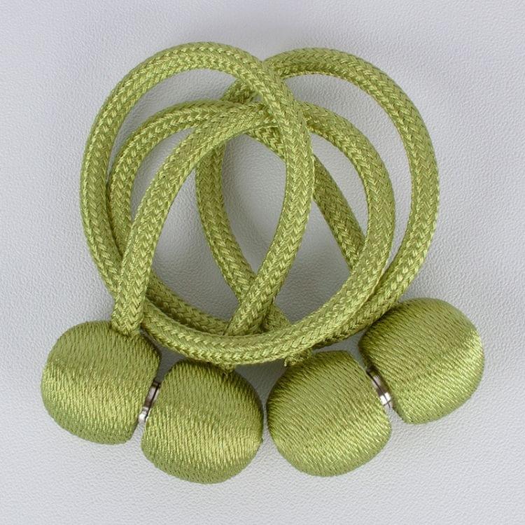 2 PCS Fashion Woven Punch-Free Beef Tendon Magnetic Buckle Curtain Strap(Green)
