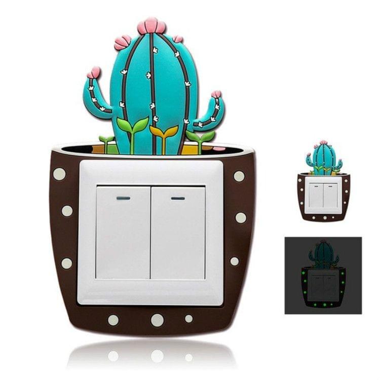 Cute Cartoon 3D Fluorescent Silicone Switch Decorations Stickers(Xianrenzhu)