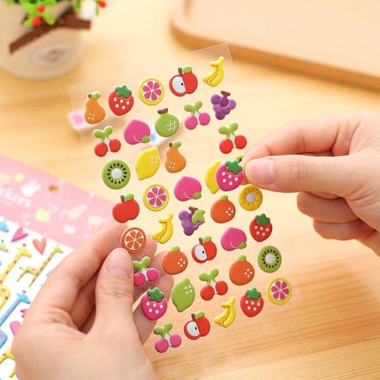 2 PCS Cakes Pattern Creative Cartoon Children DIY Album Diary Decorative Stereo Bubble Sticker