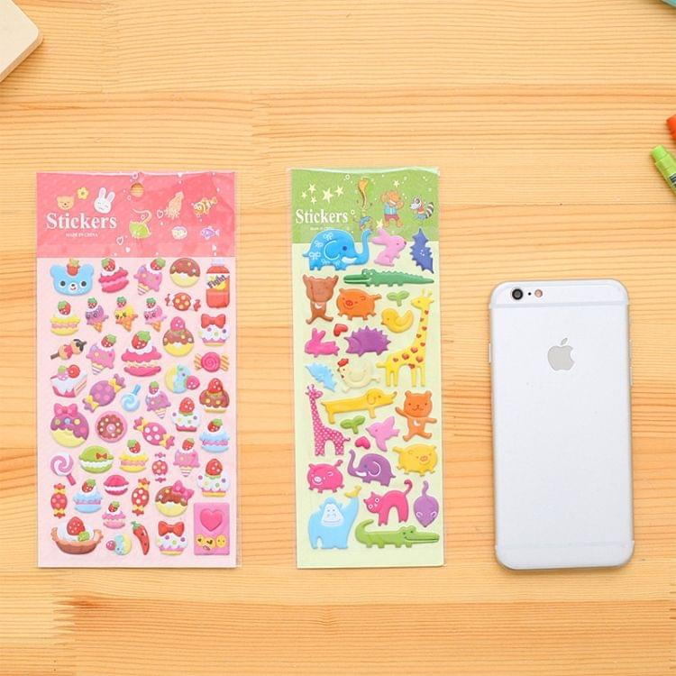 2 PCS Cakes Pattern Creative Cartoon Children DIY Album Diary Decorative Stereo Bubble Sticker