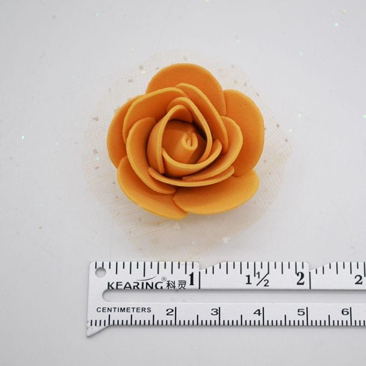 50 PCS Mini PE Foam Rose Heads Artificial Silk Flowers DIY Velvet Wedding Decorations , Size: 3.5cm(Red)