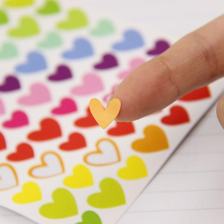 10 PCS Heart Pattern Creative Children DIY Album Diary Watercolor Decorative Sticker