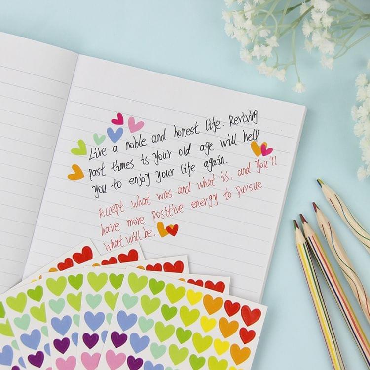 10 PCS Heart Pattern Creative Children DIY Album Diary Watercolor Decorative Sticker