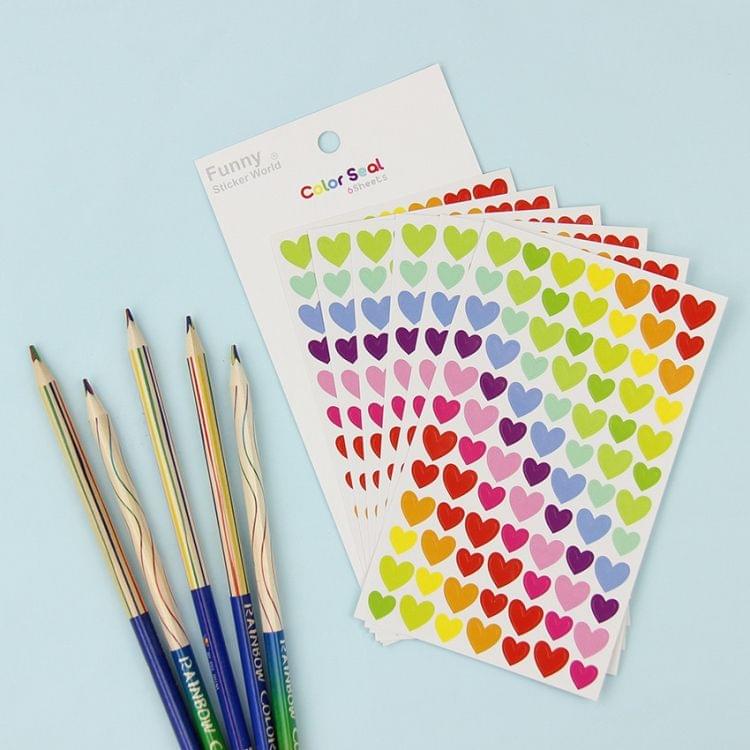 10 PCS Heart Pattern Creative Children DIY Album Diary Watercolor Decorative Sticker